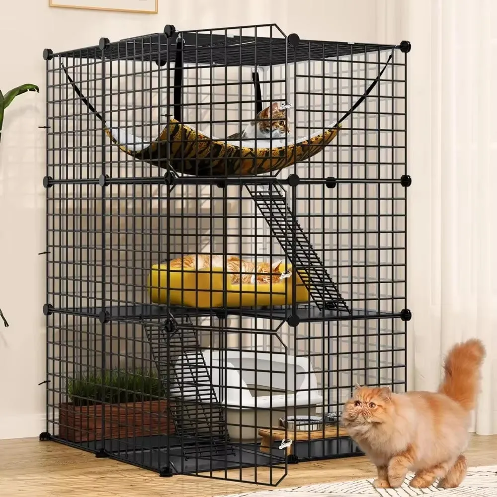 4-Tier Indoor Cat Enclosure with Hammock