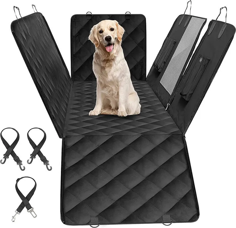 58" Simple Deluxe Waterproof Dog Car Seat Cover with Mesh Window