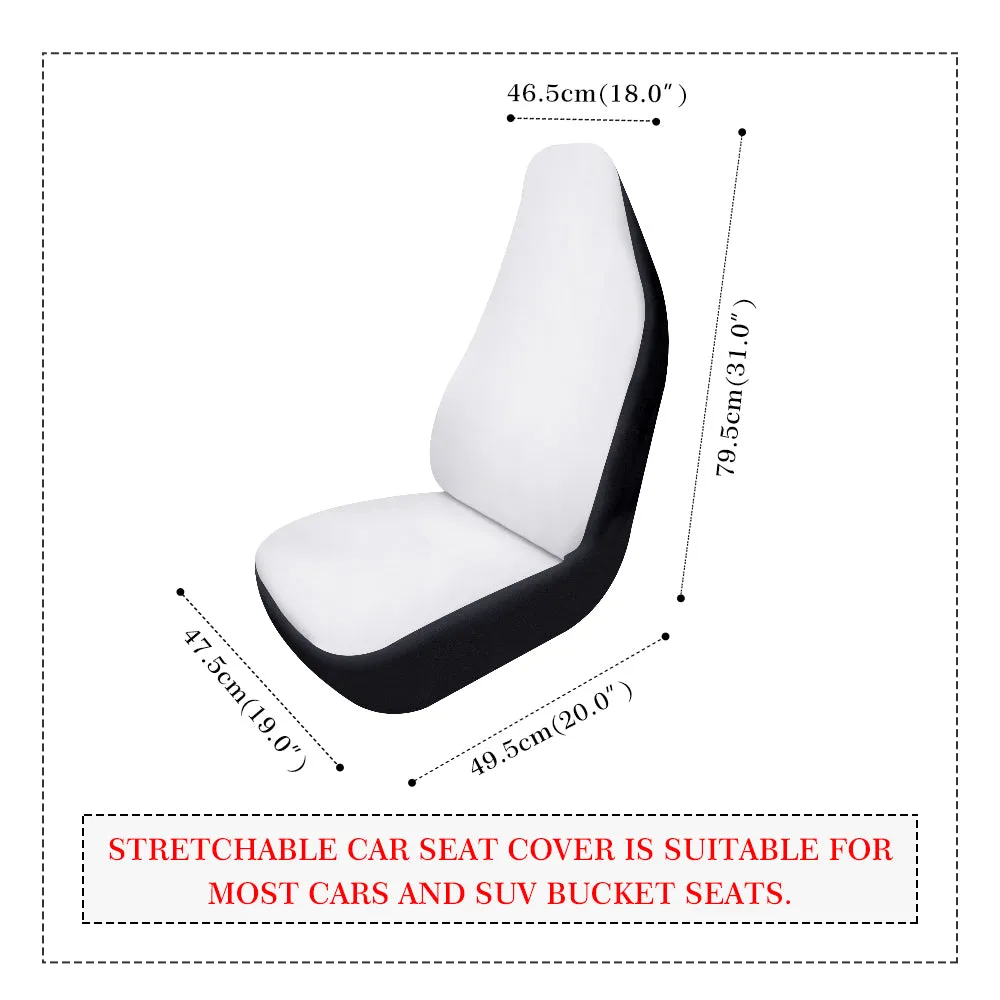 70s Retro Car Seat Covers (2 pcs), Brown Vintage Pattern Auto Front Seat Dog Pet Vehicle SUV Universal Protector Accessory Men Women