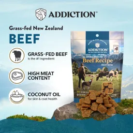 Addiction Meaty Bites - Hypoallergenic Dog Treats - Made in New Zealand - High Meat Content - Gluten and Grain-Free - Soft and Allergy Friendly Dog Treats (Beef, 4 Ounces - 3 Packs)