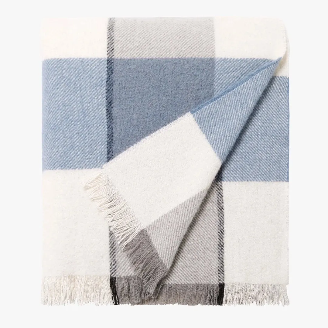 Alby Periwinkle 100% Wool Blanket