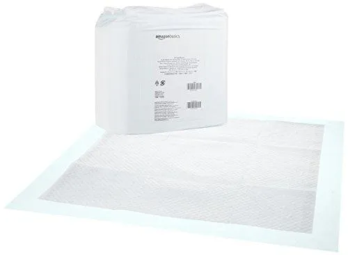 AmazonBasics Pet Training and Puppy Pads, Regular - 100 Count