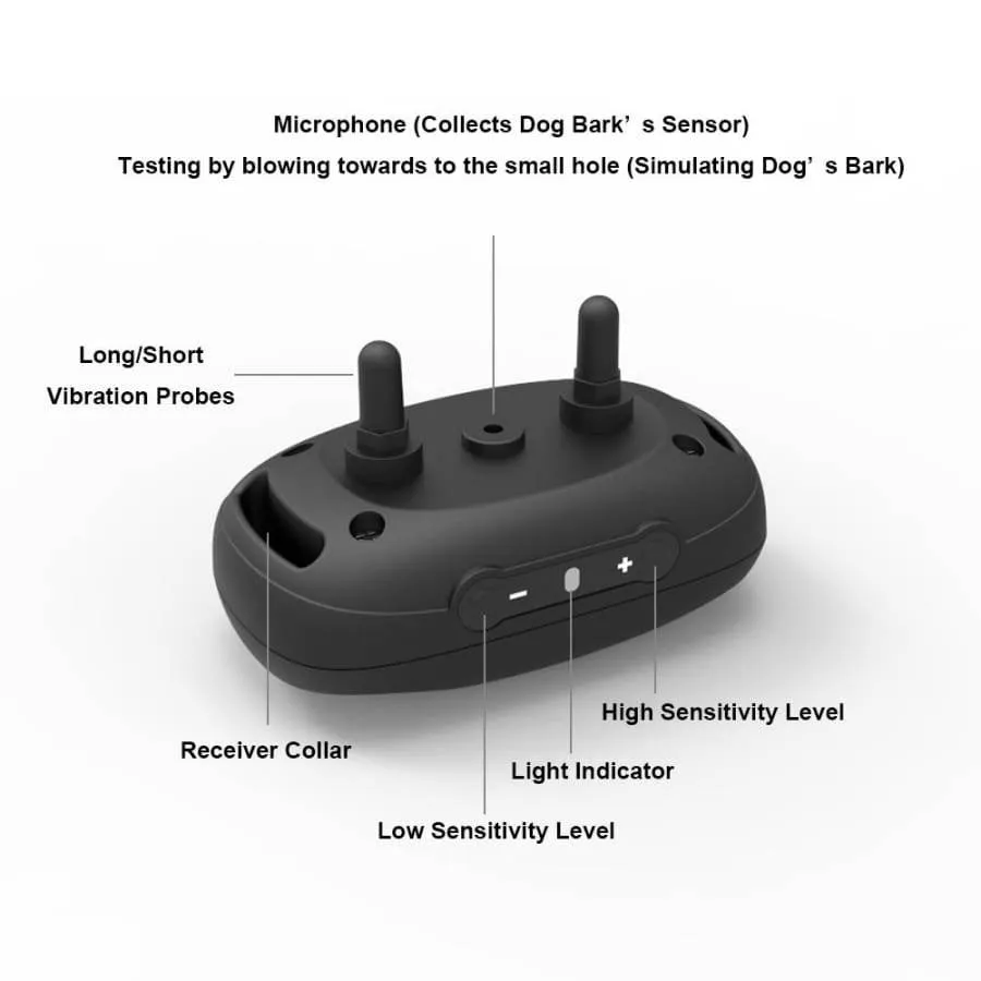 Anti barking collar No SHOCK collar BLACK   EXTRA BATTERY