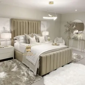 Bethany Luxury Fabric Bed Frame (6ft2) Tall Headboard