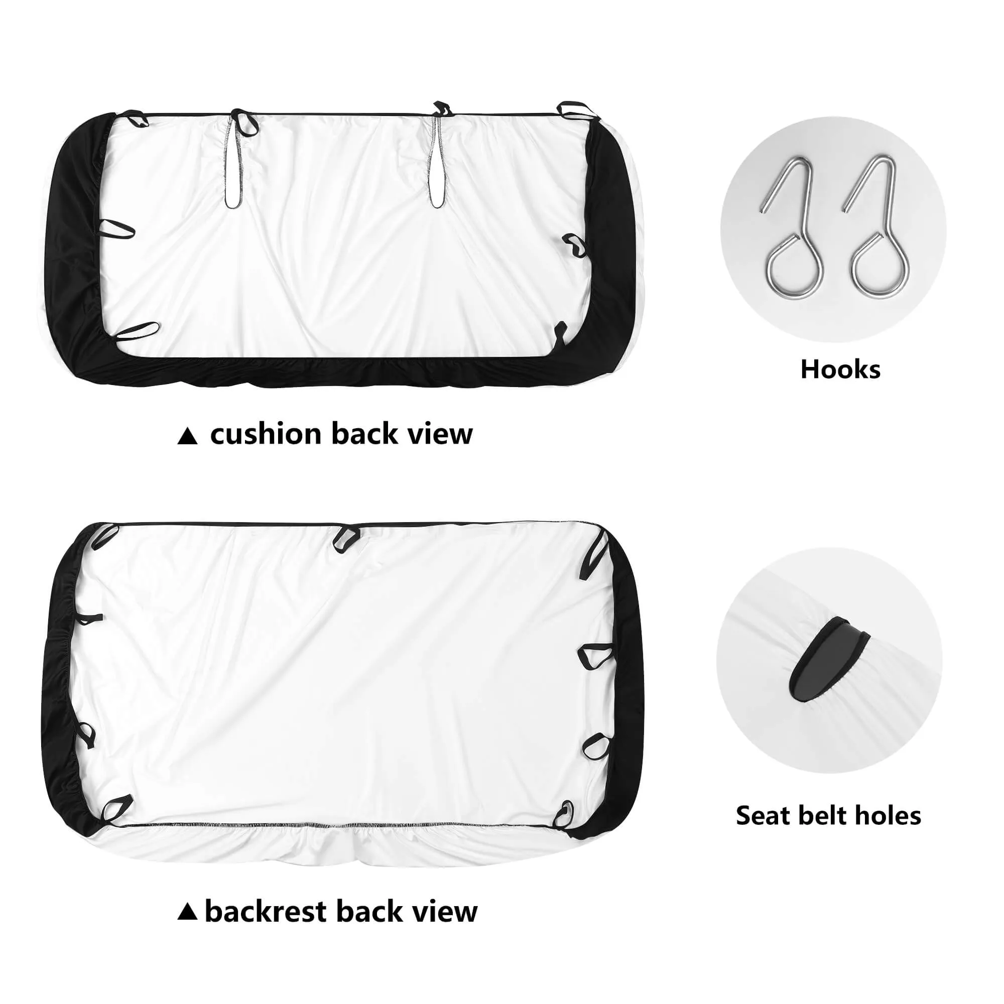 Black Leopard Front and Back Car Seat Covers Full Set (4 pcs), Animal Print Auto Dog Pet Vehicle SUV Universal Protector Accessory Men Women