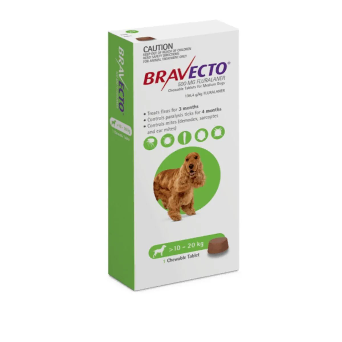 BRAVECTO Flea & Tick Chew Treatment 10-20Kg Dog