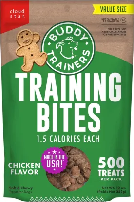 Buddy Biscuits Trainers 10 oz. Pouch of Training Bites Soft & Chewy Dog Treats Made with Chicken Flavor
