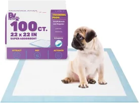 BV Puppy Pads Leak-Proof 100 Count 22"x 22" | Pee Pads for Dogs Quick Absorb 6-Layer - Dog Pee Pads - Dog Pads 100 Pack - Potty Pads for Dogs - Puppy Pee Pads, Pee Pad Training Pads