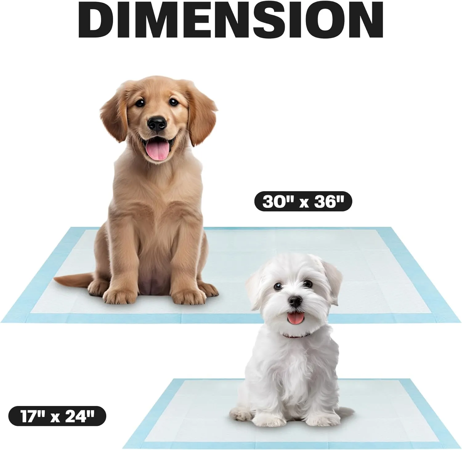 BV Small Puppy Pads Leak-Proof 17"x24" [100CT] | Pee Pads for Dogs Ultra Absorbent 6-Layer Pets Potty Training Pads for Dogs, Dog Pad for Cat, Rabbit, Guinea Pig