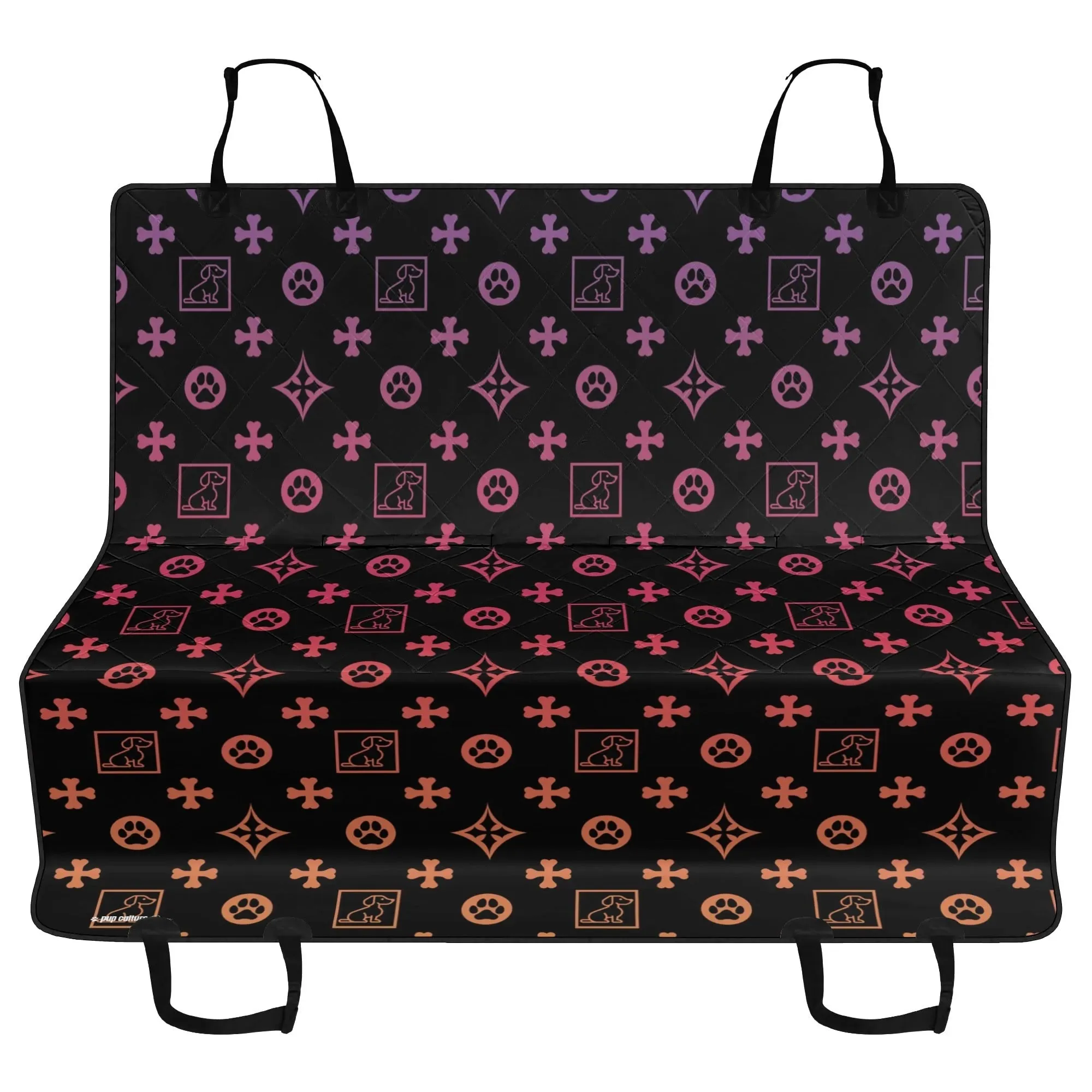 Dog Lover Motif Hammock Black   Ombre Dog Car Seat Cover
