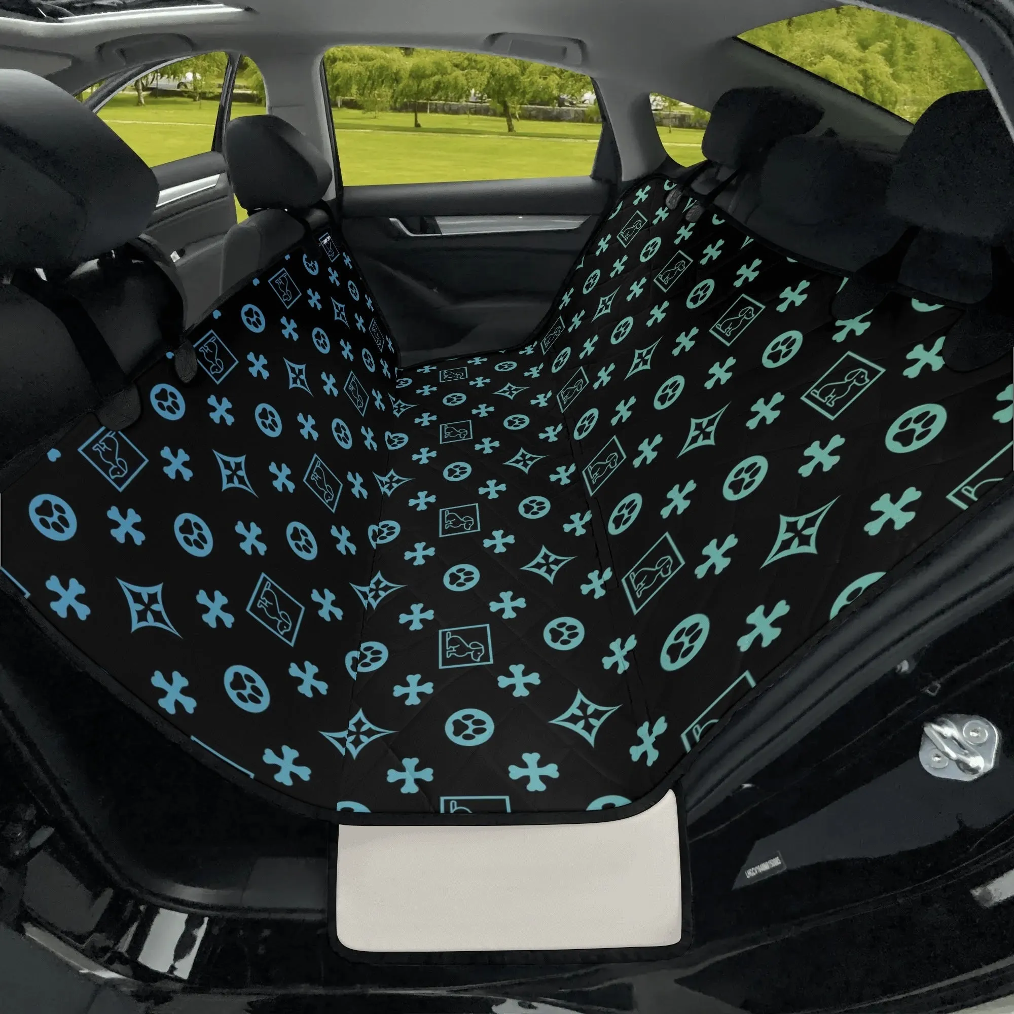 Dog Lover Motif Hammock Black   Ombre Dog Car Seat Cover