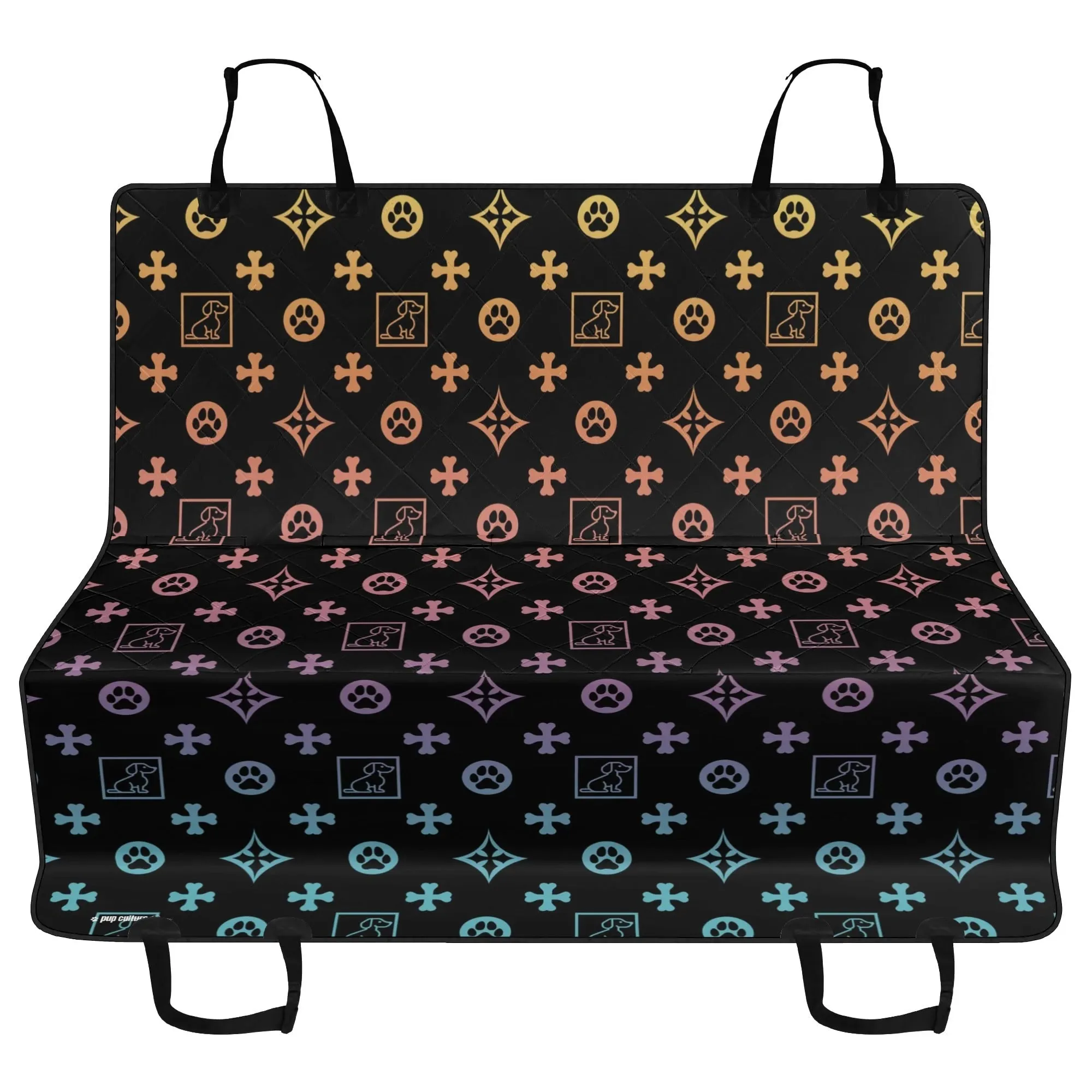 Dog Lover Motif Hammock Black   Ombre Dog Car Seat Cover