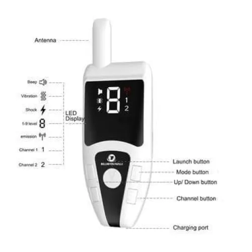 Dog Training Collar with remote Shock or No Shock color WHITE
