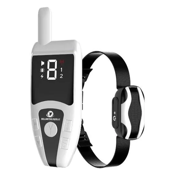 Dog Training Collar with remote Shock or No Shock color WHITE