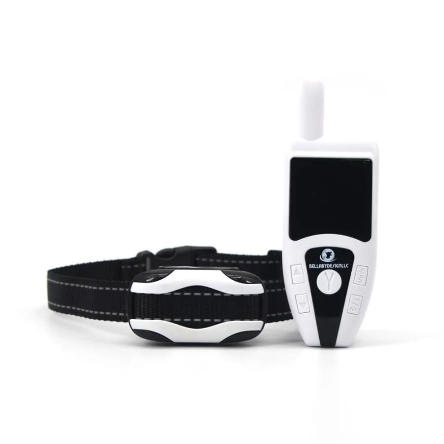 Dog Training Collar with remote Shock or No Shock color WHITE