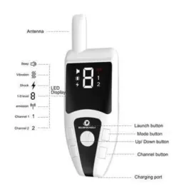 Dog Training Collar with remote Shock or No Shock color WHITE