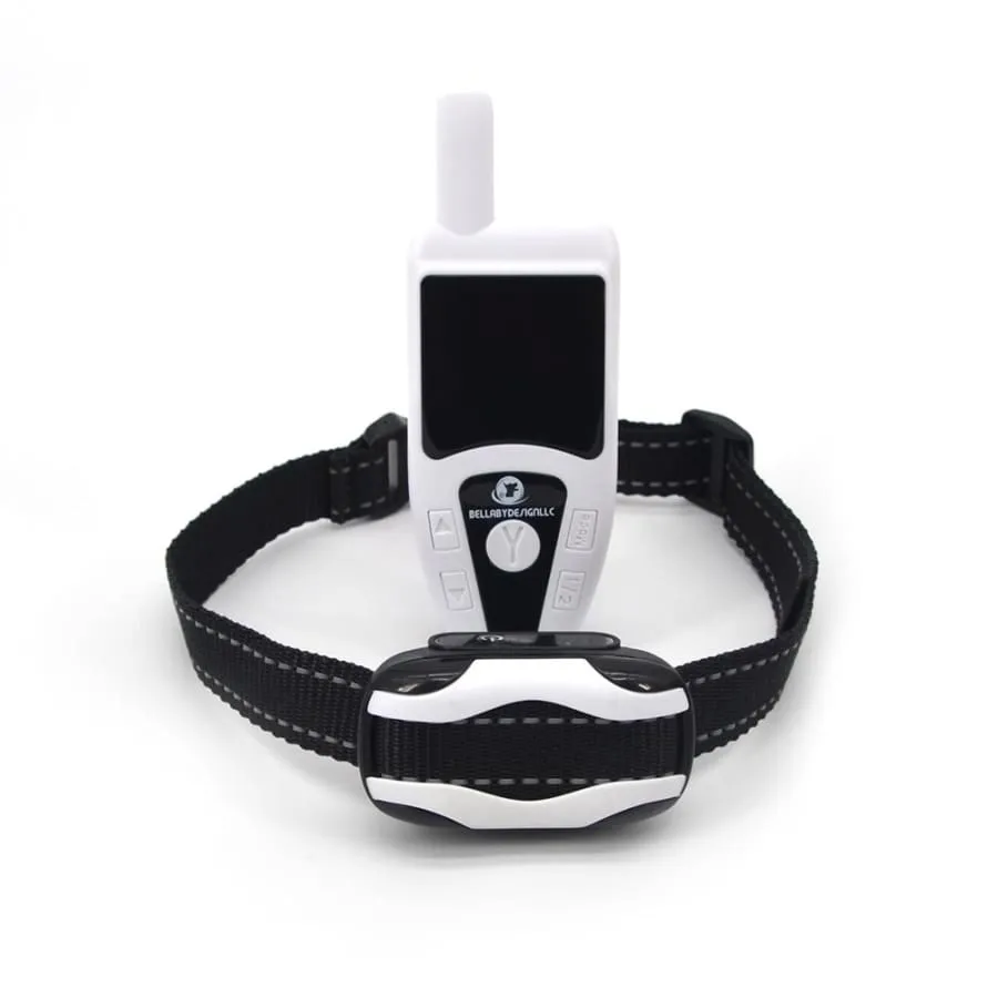Dog Training Collar with remote Shock or No Shock color WHITE