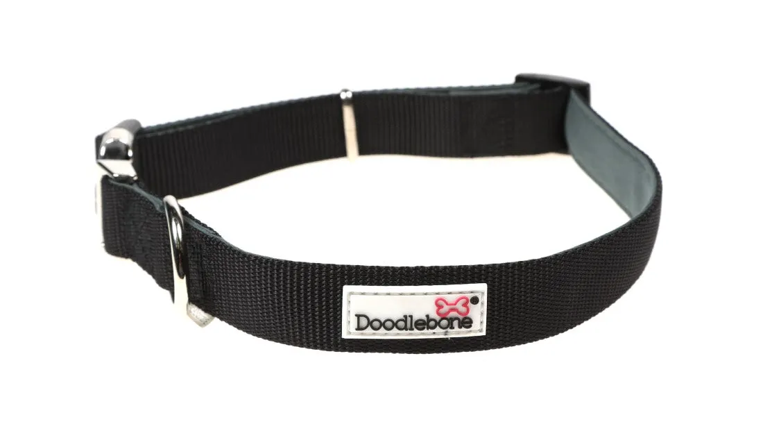 Doodlebone Padded Dog Collar - Black Coal