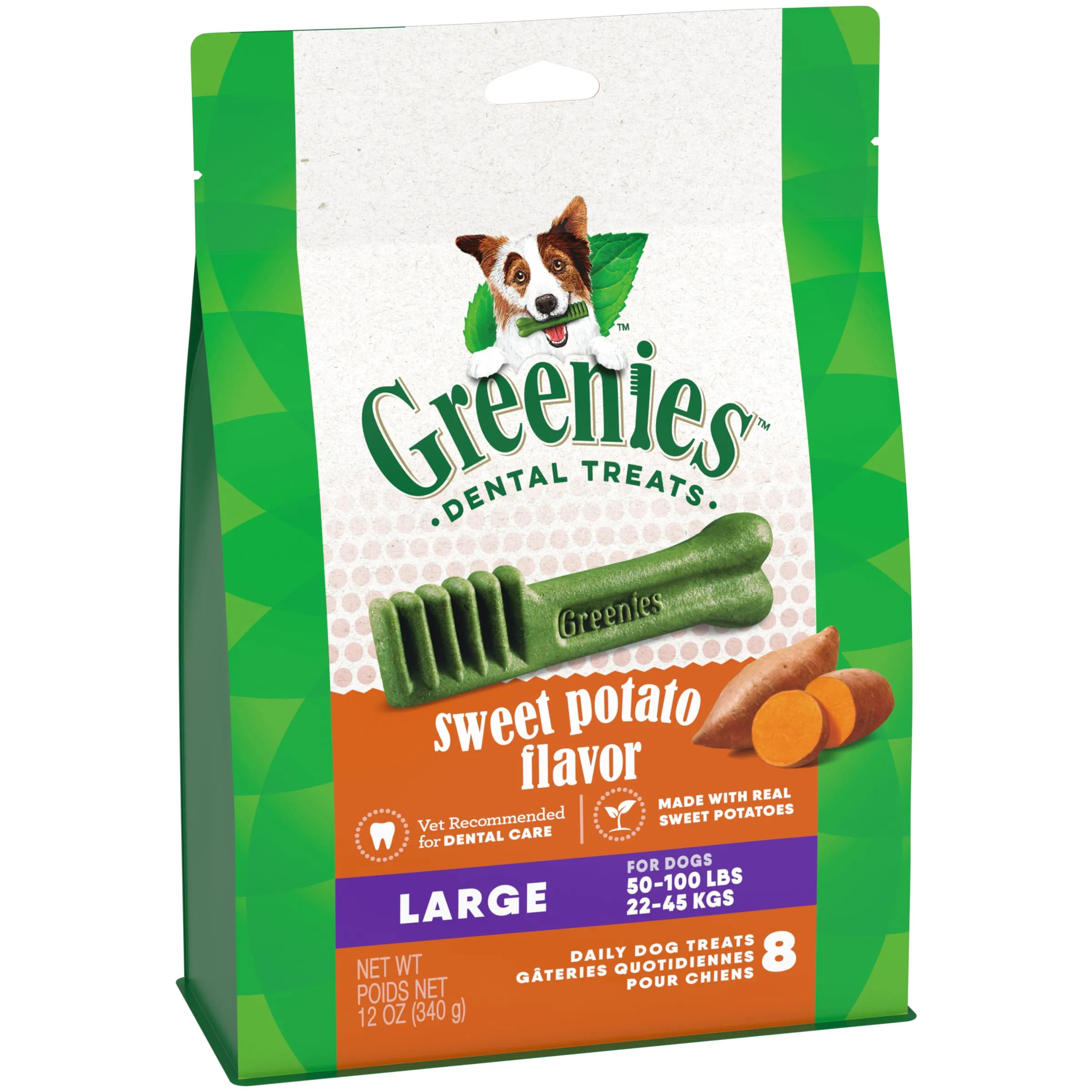 Greenies Dog Sweet Potato Dental Health Treats for Large Dogs 340g