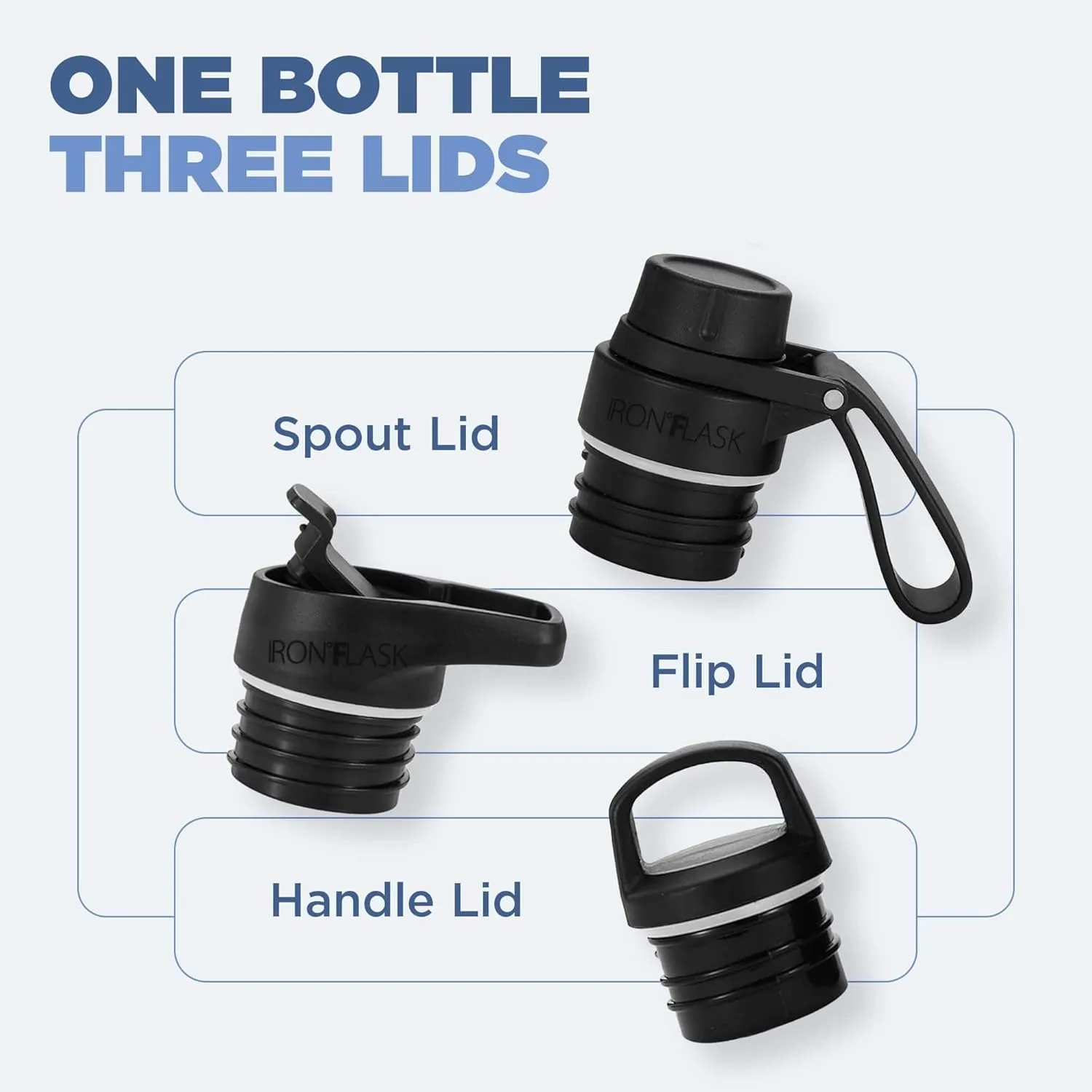IRON FLASK Camping & Hiking Hydration Canteens - 3 Lids (Narrow Spout Lid) Leak Proof Vacuum Insulated Stainless Steel - Hot & Cold Double Walled Sports Water Bottle - Aurora, 24 Oz