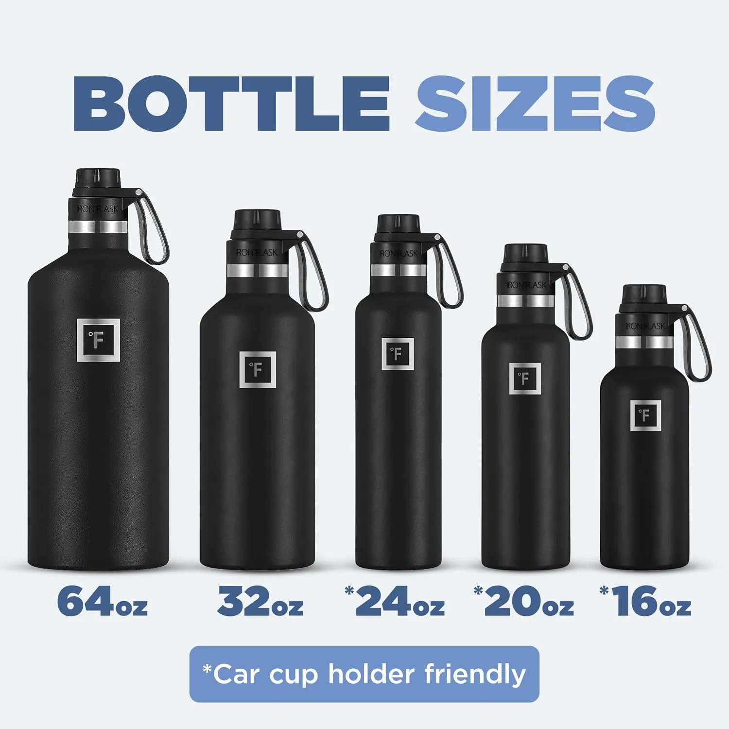 IRON FLASK Camping & Hiking Hydration Canteens - 3 Lids (Narrow Spout Lid) Leak Proof Vacuum Insulated Stainless Steel - Hot & Cold Double Walled Sports Water Bottle - Aurora, 24 Oz