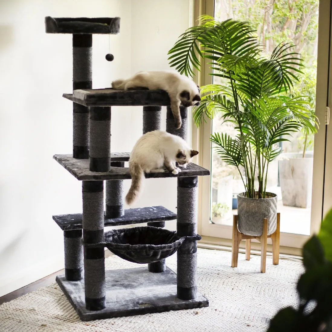 Kazoo Cat Scratch Post 5 Level Playground Charcoal 15494 * Store Pick Up Or Local Delivery Only *