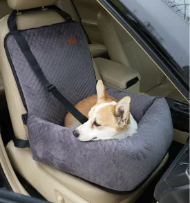 Luxury Quilted Dog Car Seat Booster - Safe, Comfortable Pet Travel