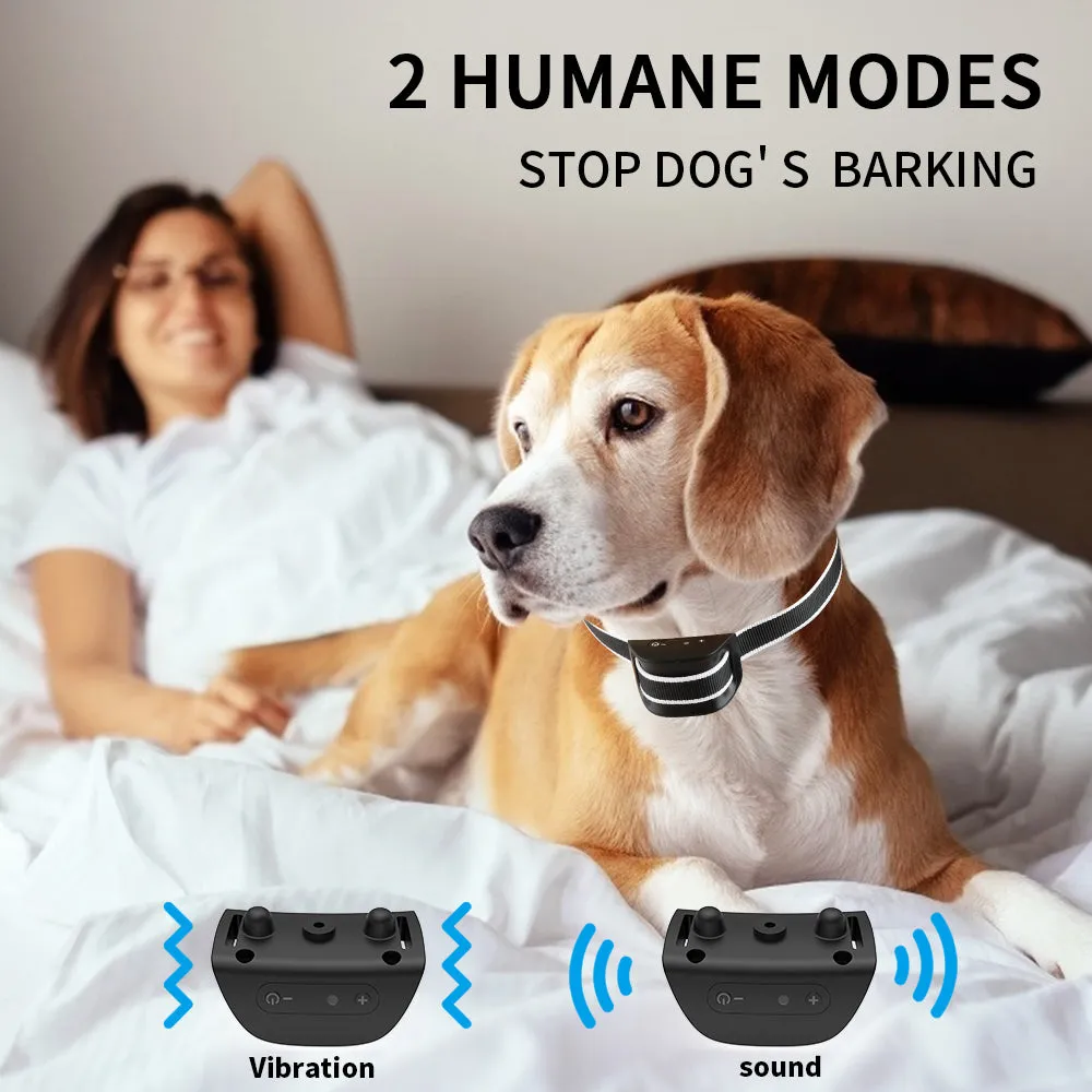 MASBRILL Small Dog Bark Collar, No Bark Collars Anti Barking Collar for Small Dogs Small Most Humane Stop Barking Collar Rechargeable Bark Collar with 7 Sensitivity and Intensity Beep Vibration Black