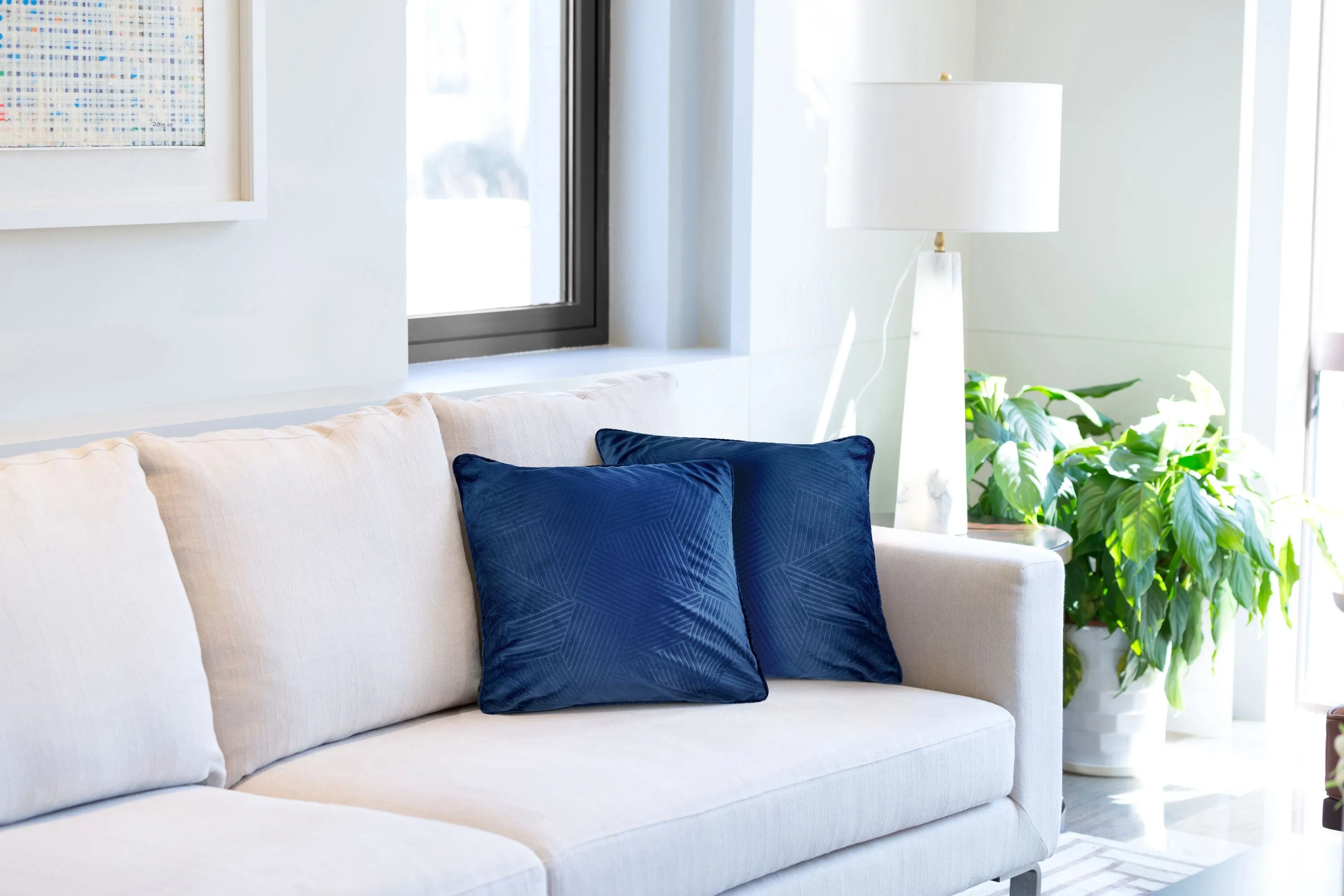 Midnight Cut Velvet Cushion
