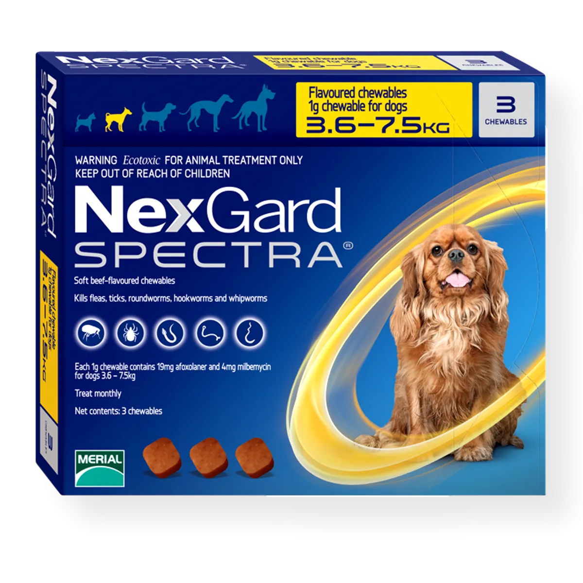 NexGard Spectra Chewable Dog Flea, Tick, & Worm Treatment