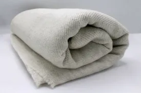 Off White Chevron Pattern Cashmere Blanket