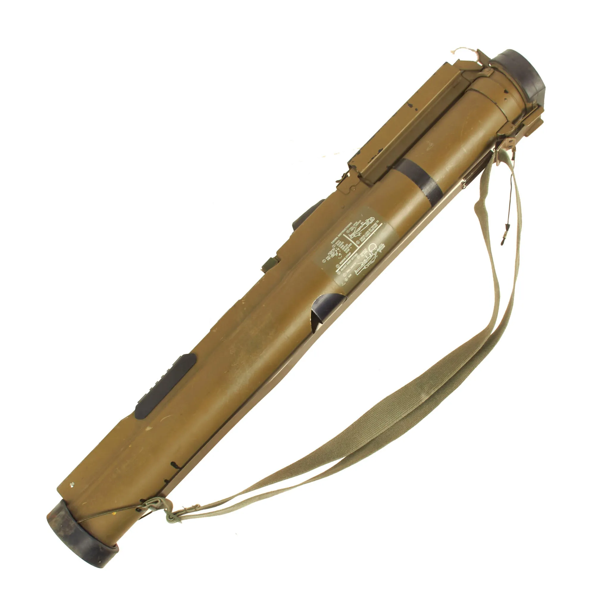 Original U.S. Global War on Terror INERT M72A7 Light Anti-Tank Weapon LAW Rocket Propelled Grenade Launcher With Picatinny Rail and Sling Assembly