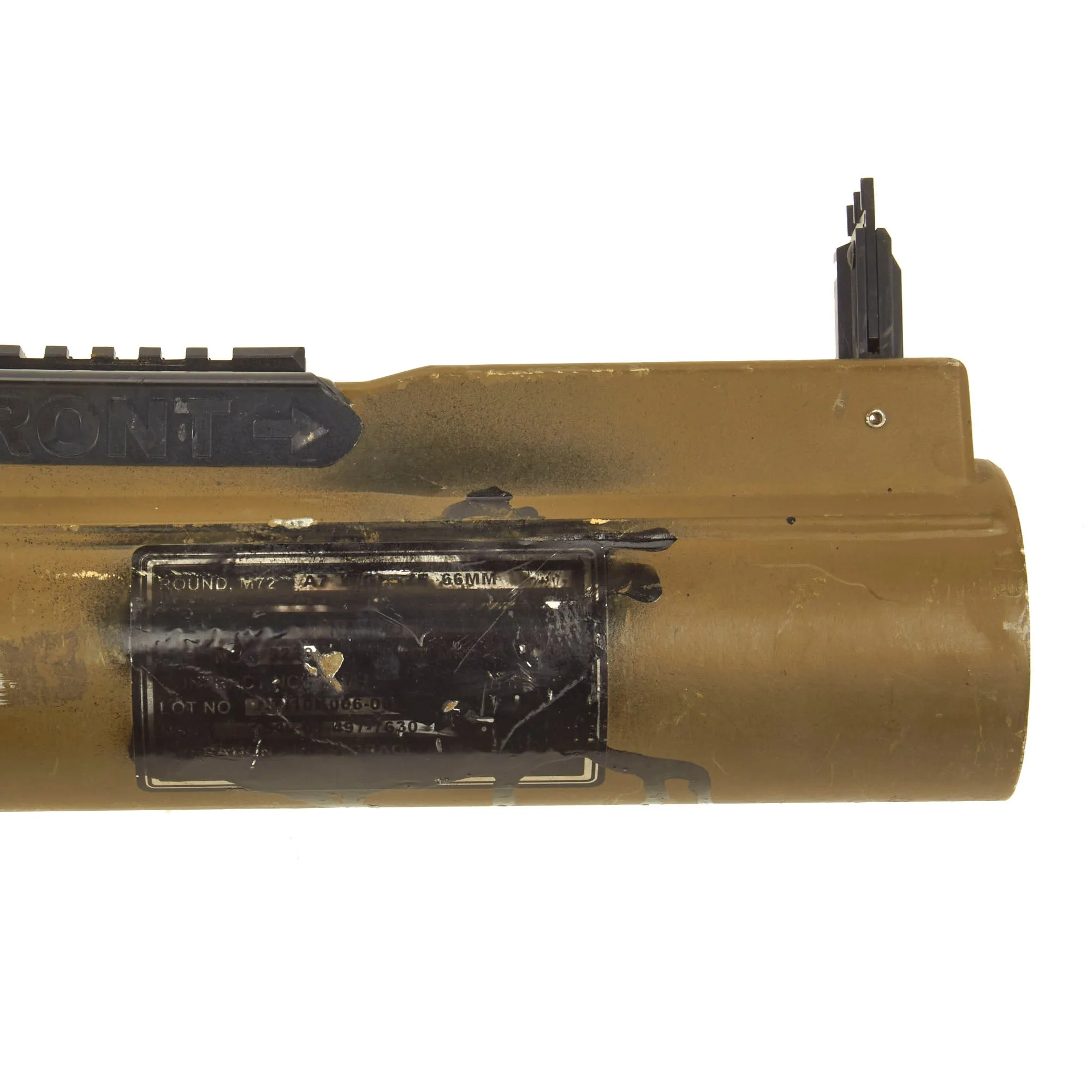 Original U.S. Global War on Terror INERT M72A7 Light Anti-Tank Weapon LAW Rocket Propelled Grenade Launcher With Picatinny Rail and Sling Assembly