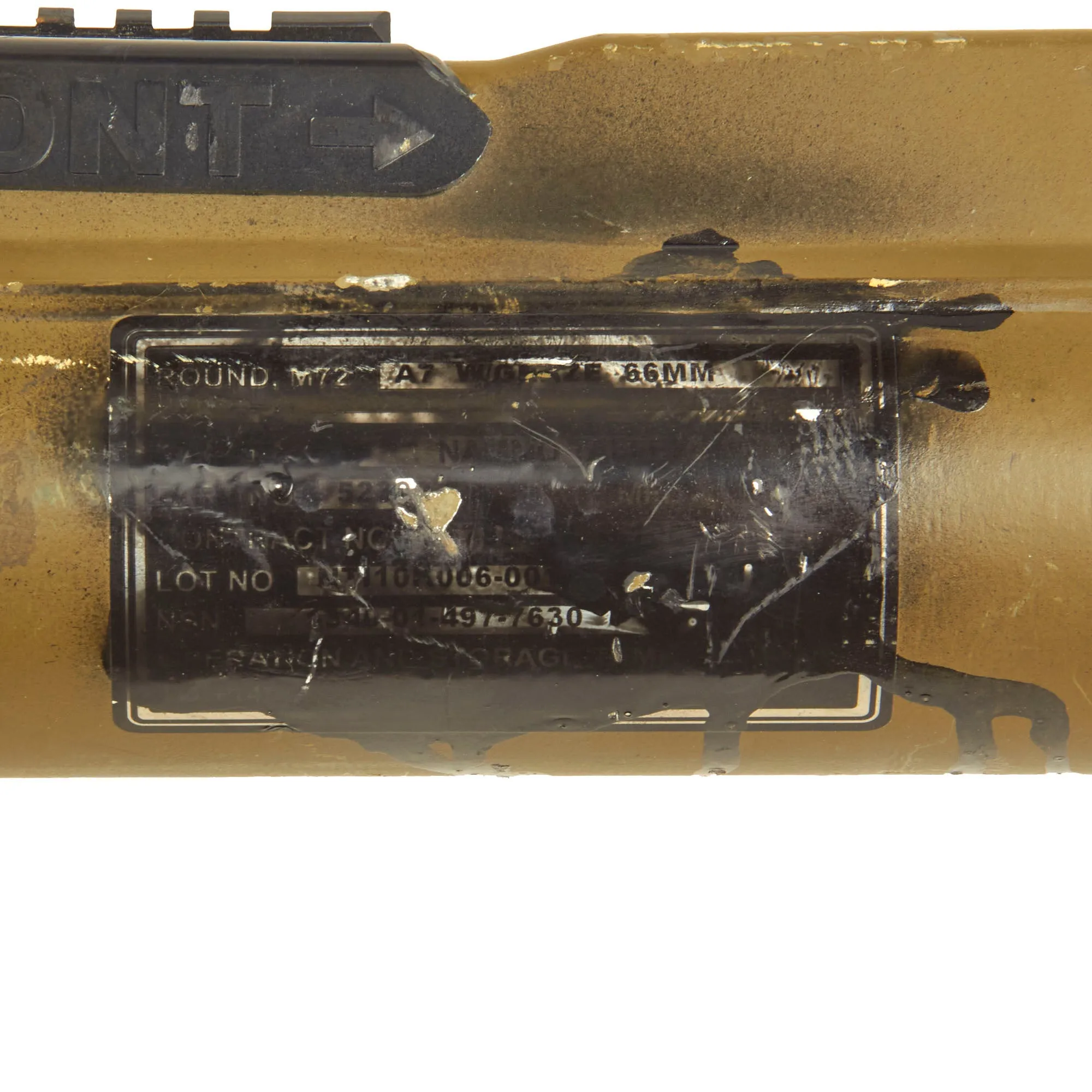 Original U.S. Global War on Terror INERT M72A7 Light Anti-Tank Weapon LAW Rocket Propelled Grenade Launcher With Picatinny Rail and Sling Assembly