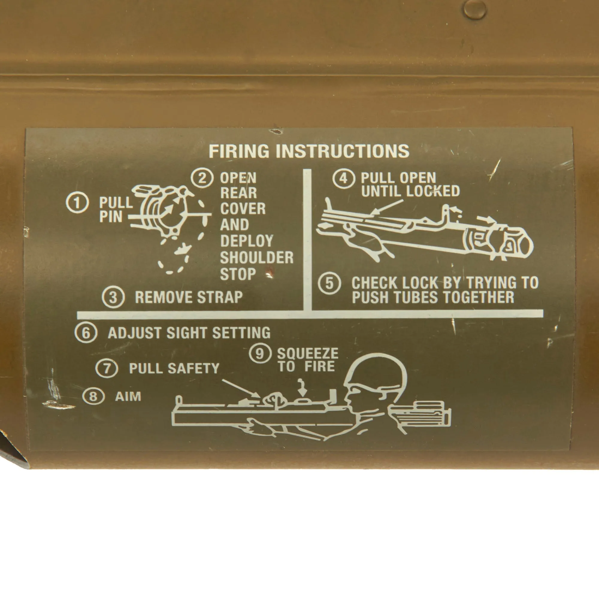 Original U.S. Global War on Terror INERT M72A7 Light Anti-Tank Weapon LAW Rocket Propelled Grenade Launcher With Picatinny Rail and Sling Assembly