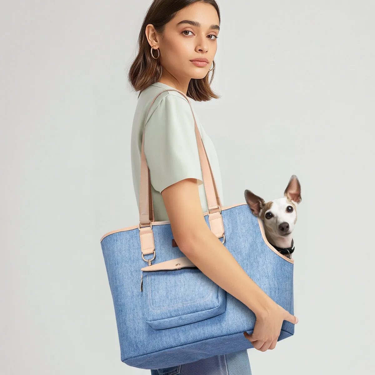 PETSFIT Vira Blazer Stylish Denim Pet Tote Bags