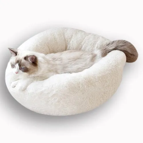 Plush Calming Cat Bed Removable Cover