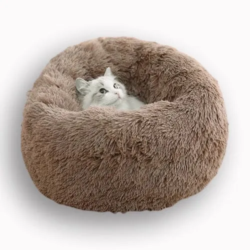 Plush Calming Cat Bed Removable Cover
