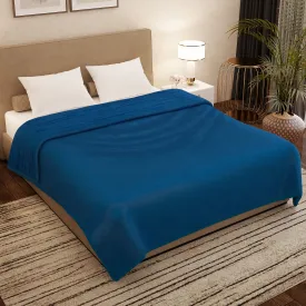 Premium Peacock Blue Double Flannel Blanket