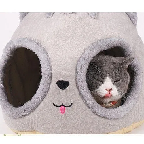 Semi-Enclosed Portable Cat Bed Nest