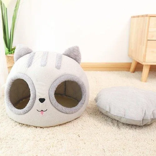 Semi-Enclosed Portable Cat Bed Nest
