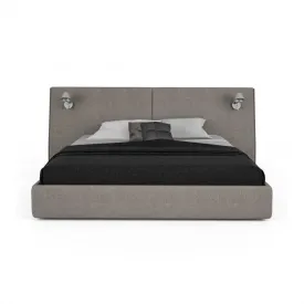 SERENO UPHOLSTERED BED LONG HEABOARD WITH LIGHTS