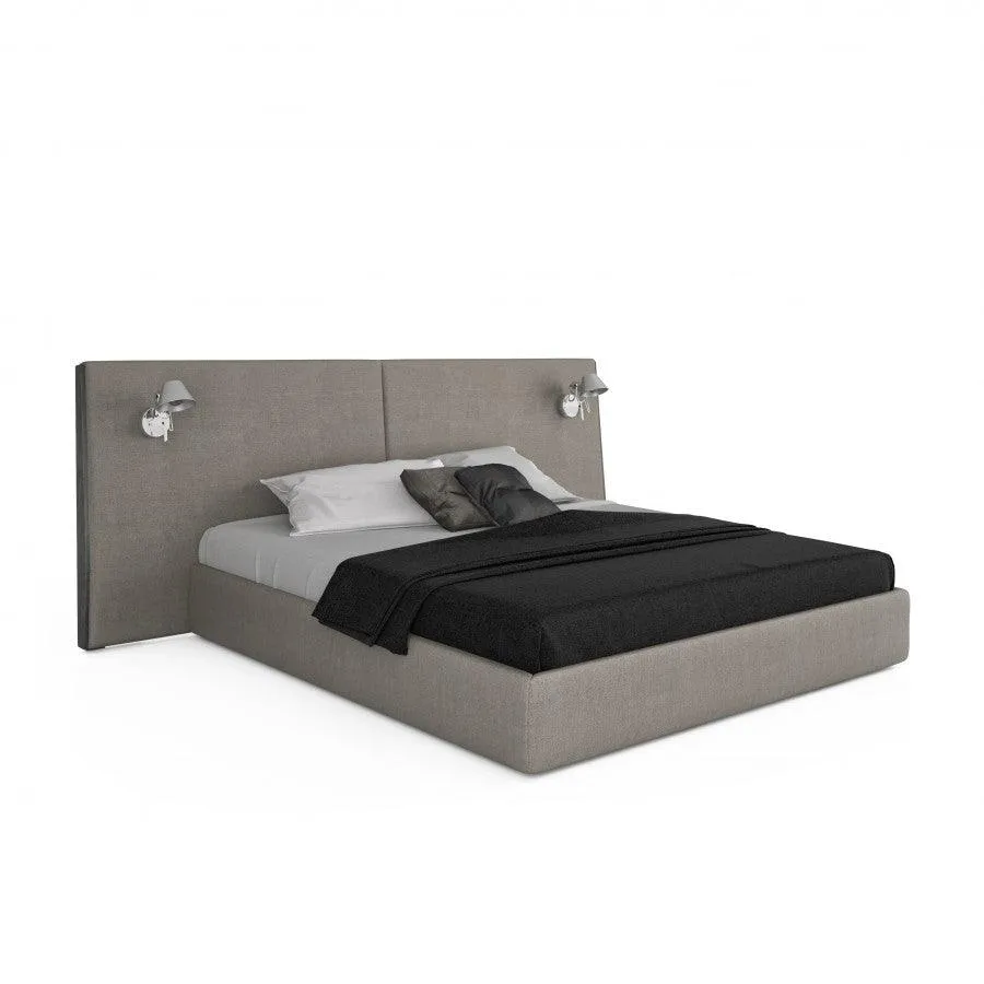 SERENO UPHOLSTERED BED LONG HEABOARD WITH LIGHTS