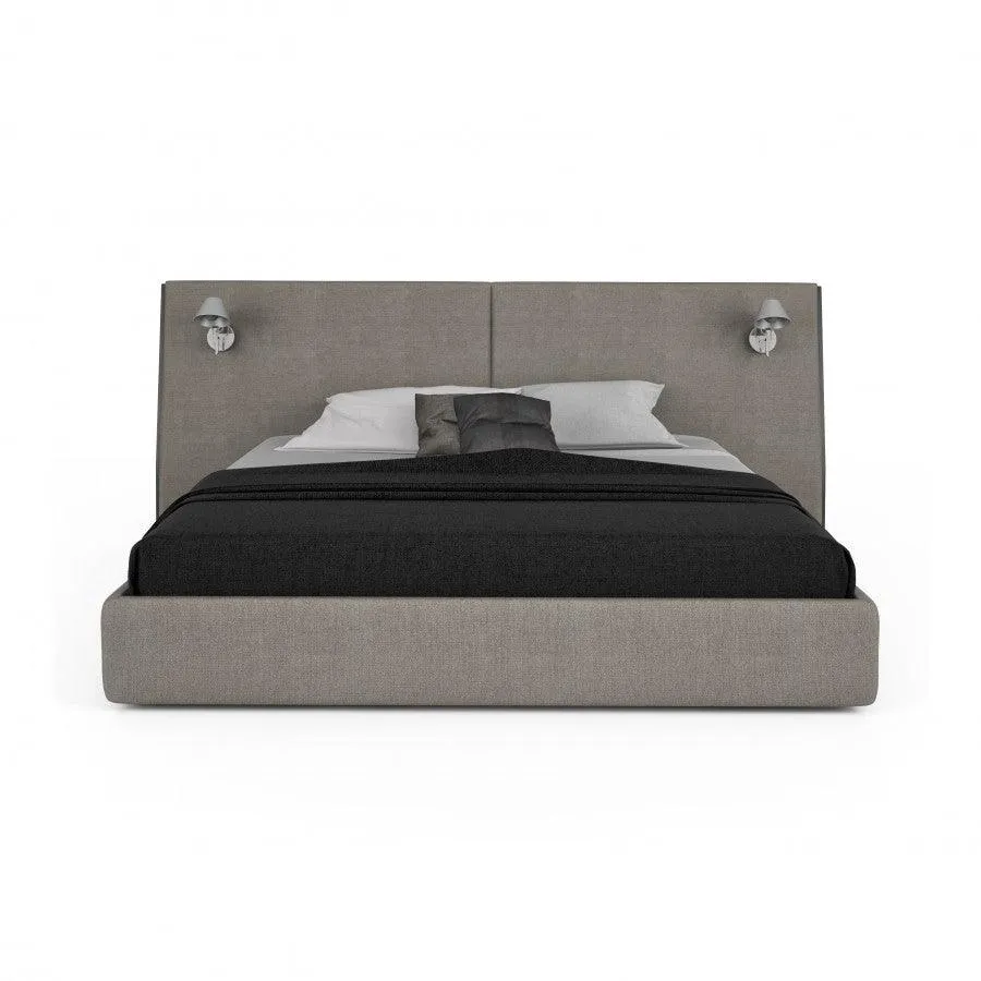 SERENO UPHOLSTERED BED LONG HEABOARD WITH LIGHTS