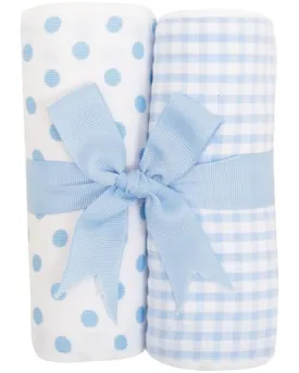 Set of Two Burp Pads Puppy Blue