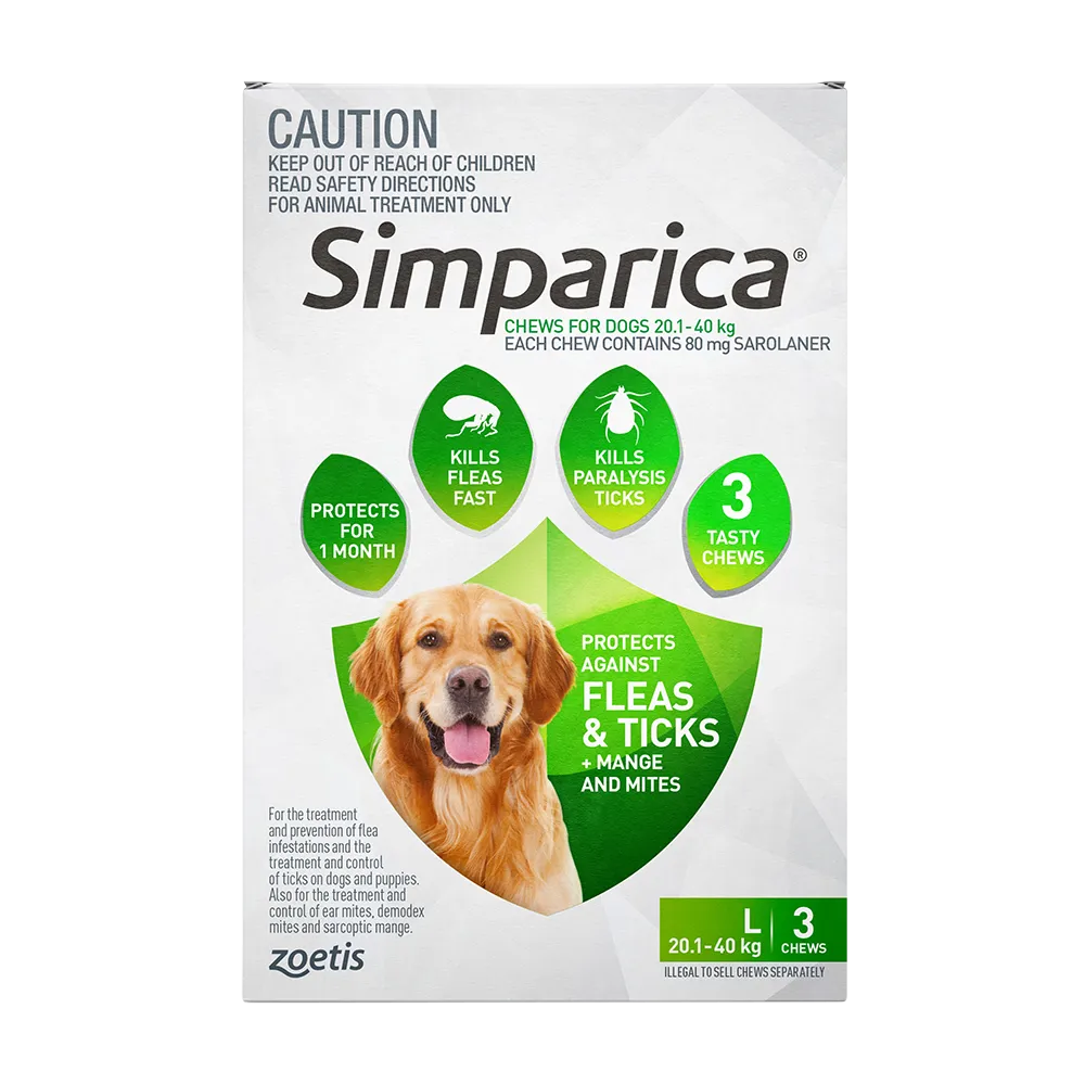 Simparica - Chews for Large Dogs 20.1-40kg (3pk)