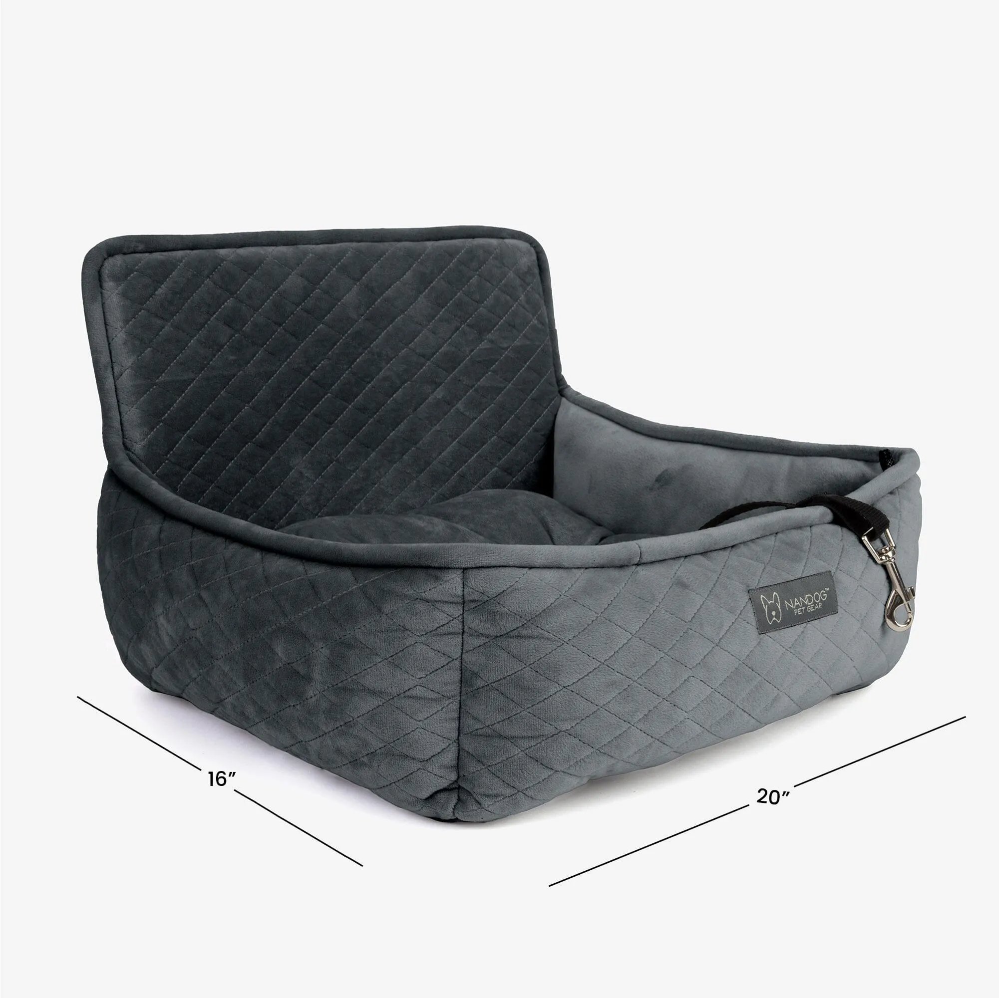 Small Dog Car Seat in Dark Gray