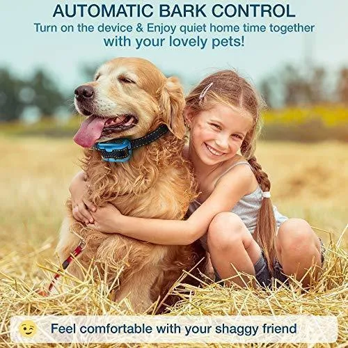Smart Shock Collar for Dogs - Upgraded Dog Bark Collar with Barking Detection Technology - 5 Adjustable Sensitivity Levels of Vibration and Static Shock - Barking Dog Deterrent for Small, Large Dogs