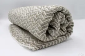 Tan Brown Chevron Cashmere Blanket