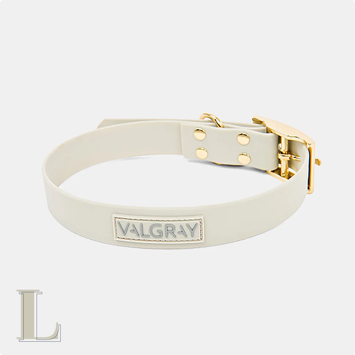 Valgray Splash Proof Adjustable Dog Collar, Bone & Gold, Large